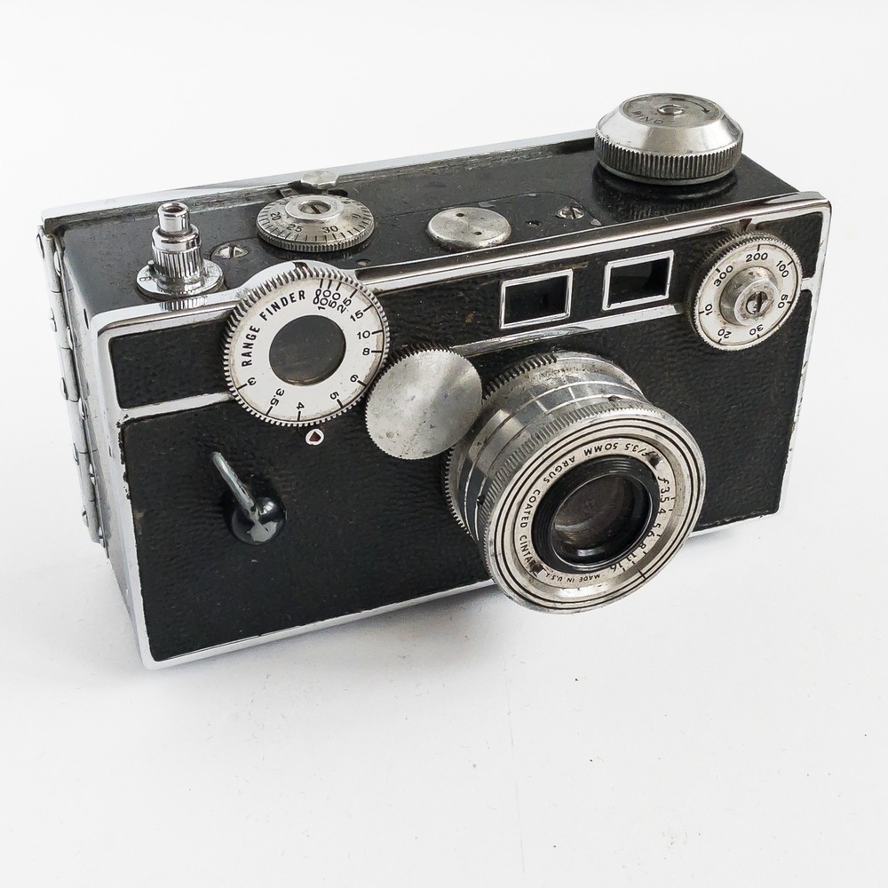 Argus C3 Rangefinder Camera Unisex OS Black 35mm Film 3‎ Lens Kit Metal